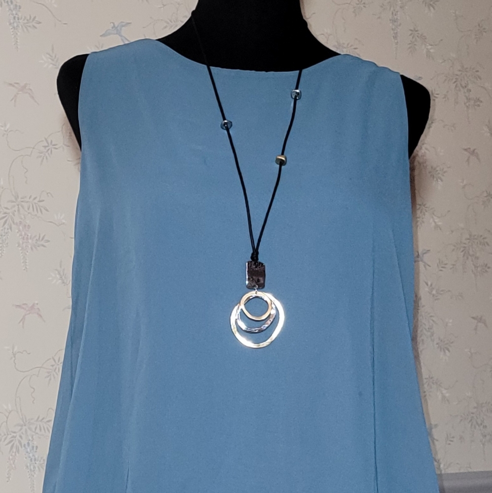 2/$10 Item🪷Chico's Blue Tank with Sheer Overlay